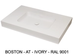 Plan vasque avec lavabo intégré au angle arrondi, L. 60 à 200 cm x l. 40 à 60 cm, résine minérale ACRYSTONE® de couleurs, Finition lisse, Livraison Offerte et Rapide.